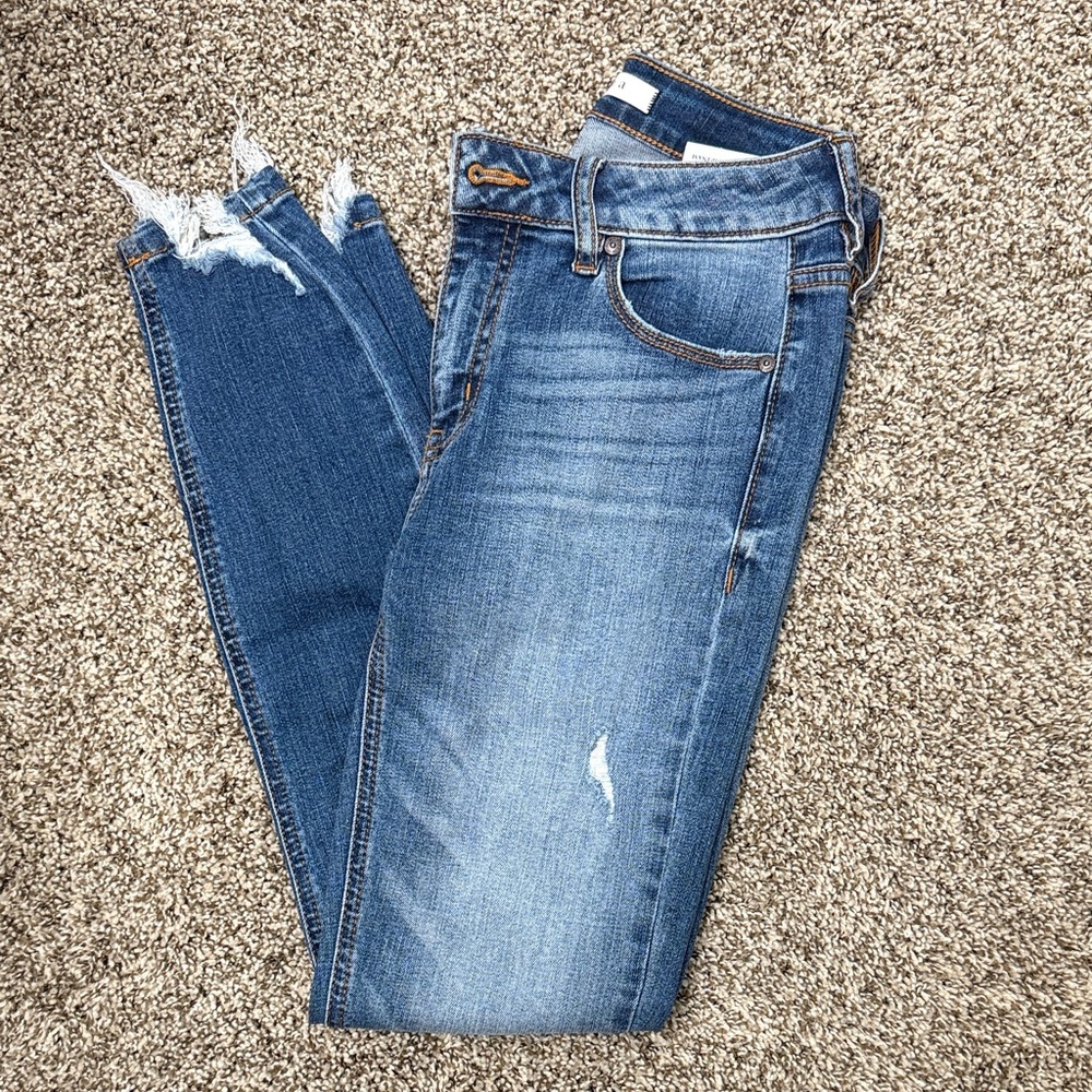 Eunina Classic Blue Distressed Skinny Jeans